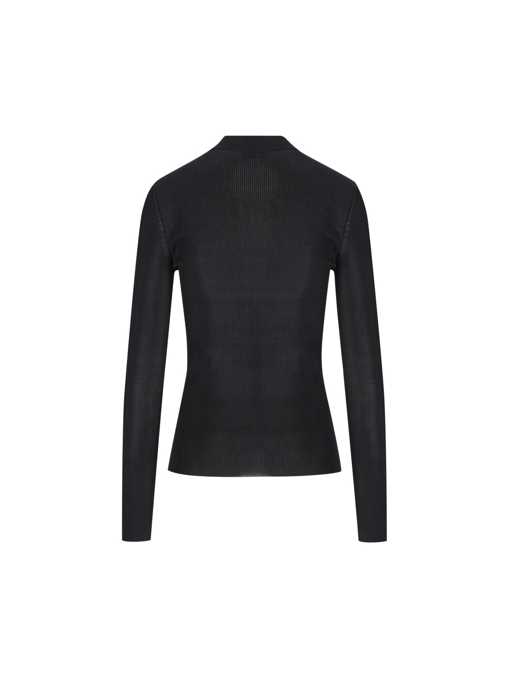 Saint Laurent Women's Silk Ribbed Pullover in Black