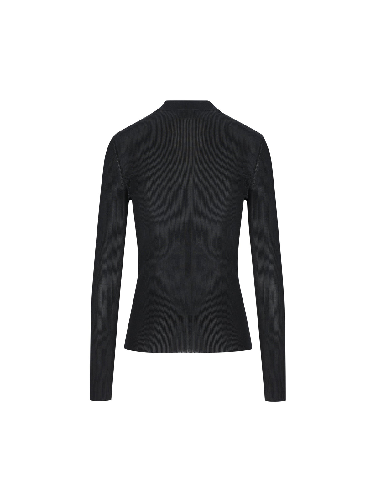 Saint Laurent Women's Silk Ribbed Pullover in Black