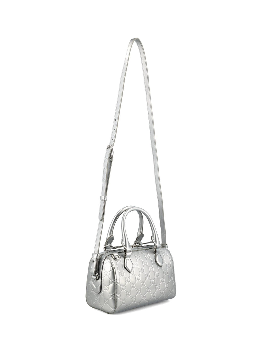 Gucci Women's Emblem Small Shoulder Bag in Silver