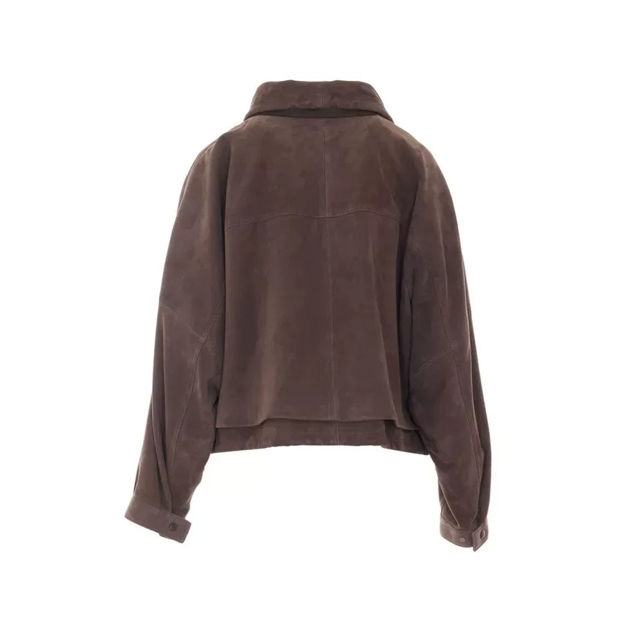 Loewe Women's Leather Jacket in Brown