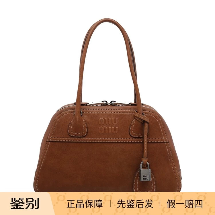 Miu Miu Women's Vivant Medium Shoulder Bag in Brown