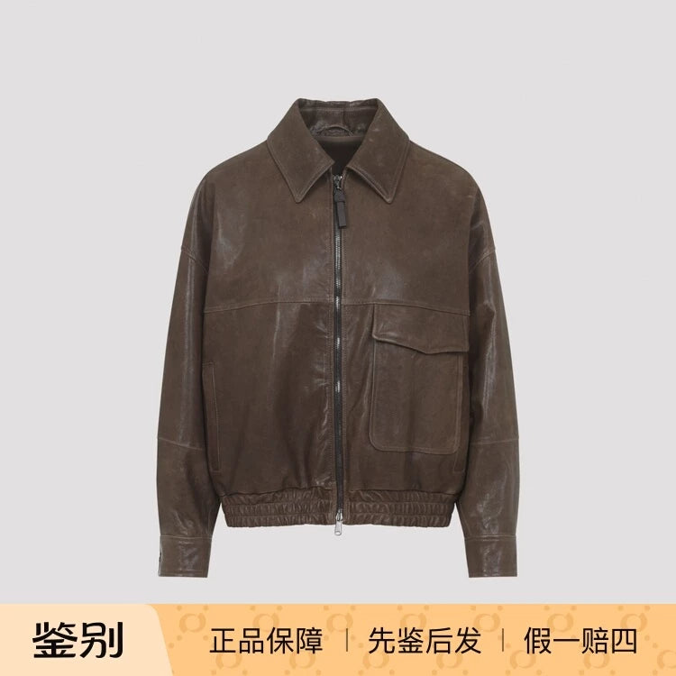 Brunello Cucinelli Women's Leather Jacket in Brown