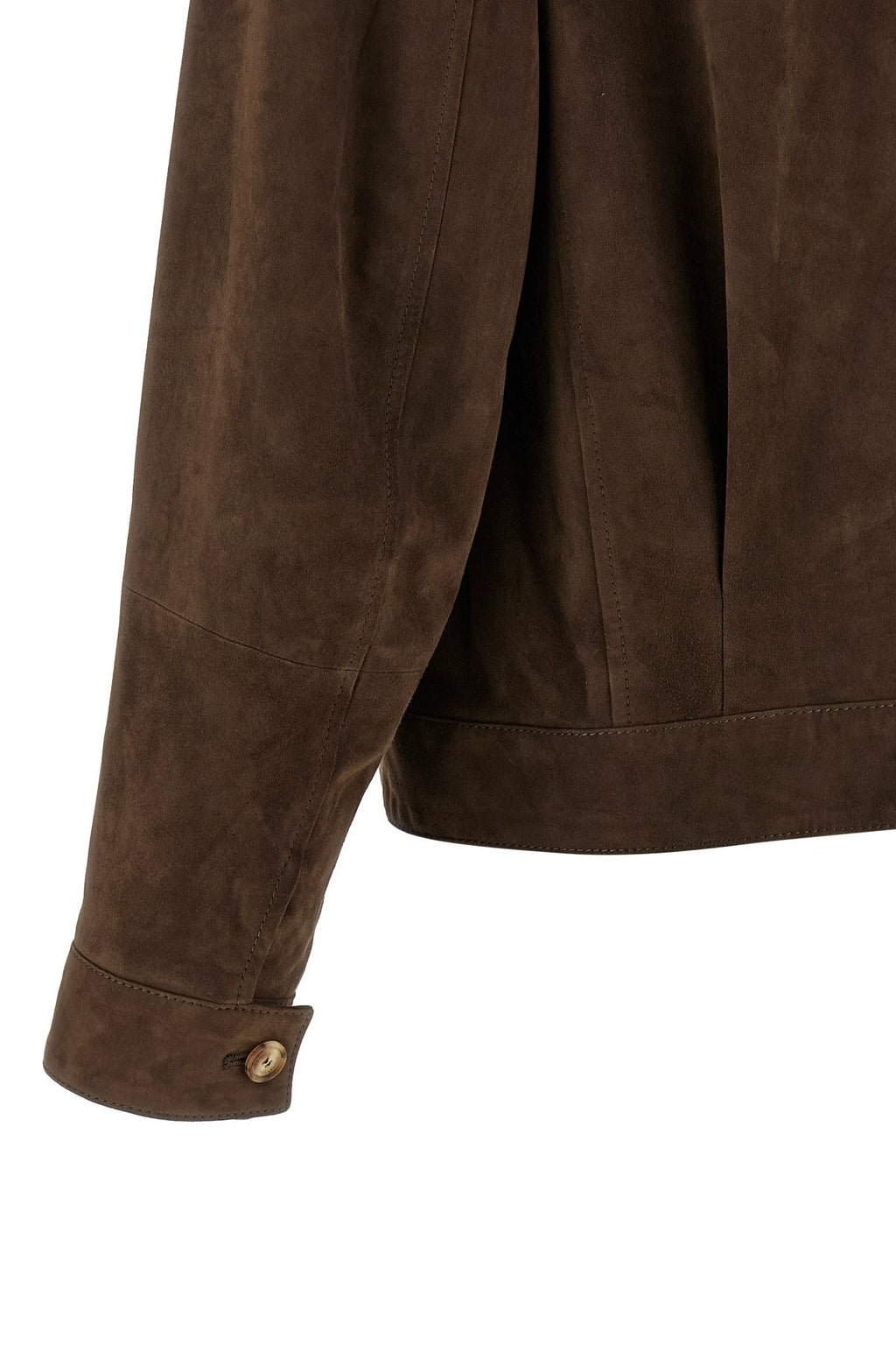 Brunello Cucinelli Men's Leather Jacket in Brown
