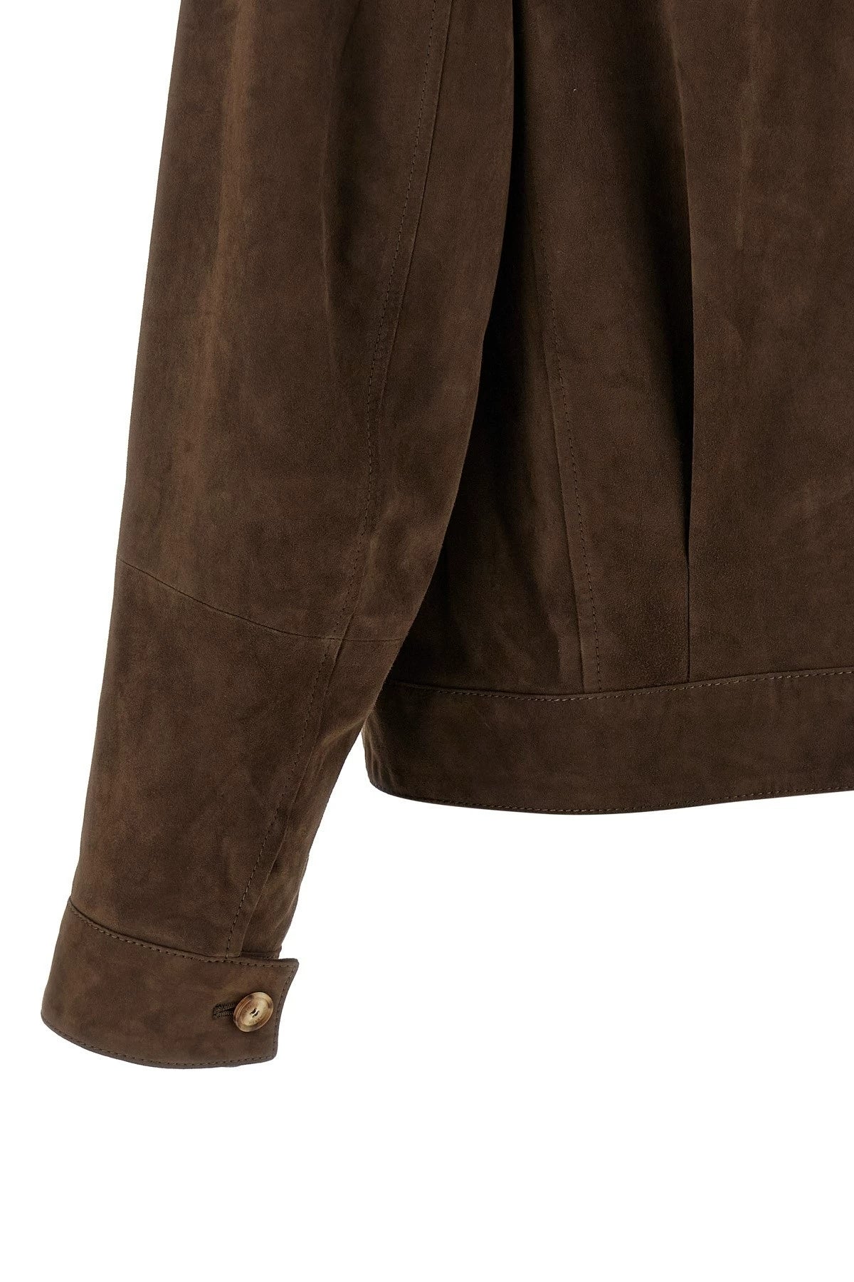 Brunello Cucinelli Men's Leather Jacket in Brown