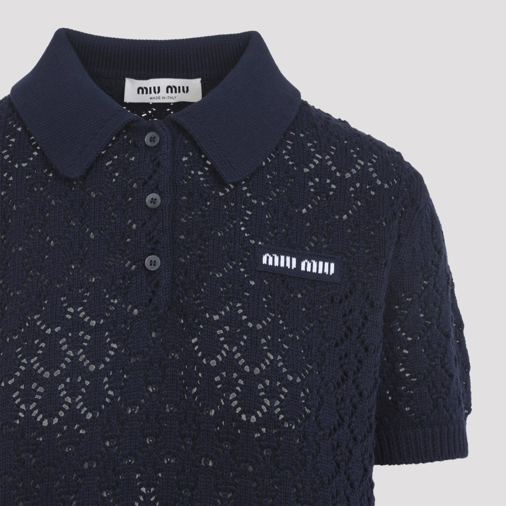 Miu Miu Women's Polo Polo Shirt in Blue