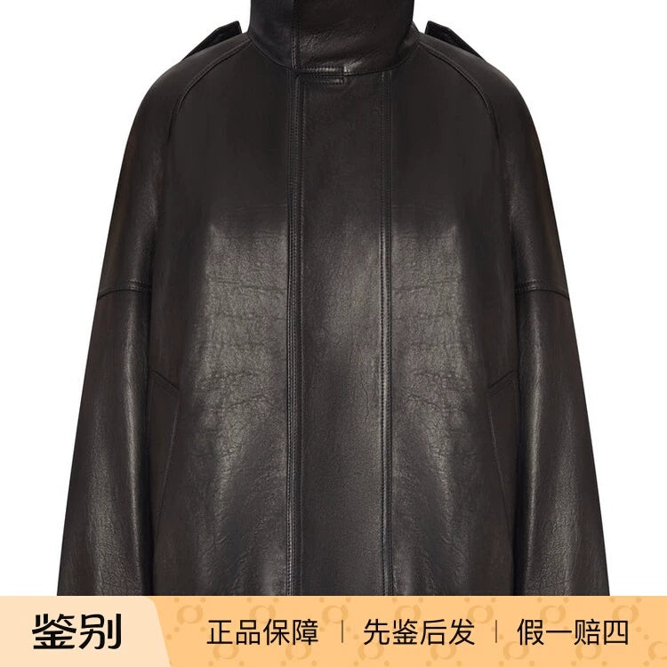 Saint Laurent Women's YSL Leather Jacket in Black