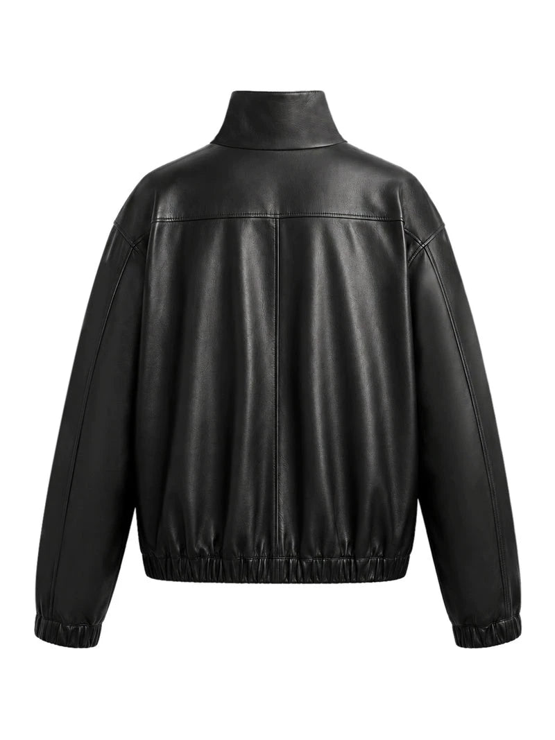 Saint Laurent Men's YSL Leather Jacket in Black