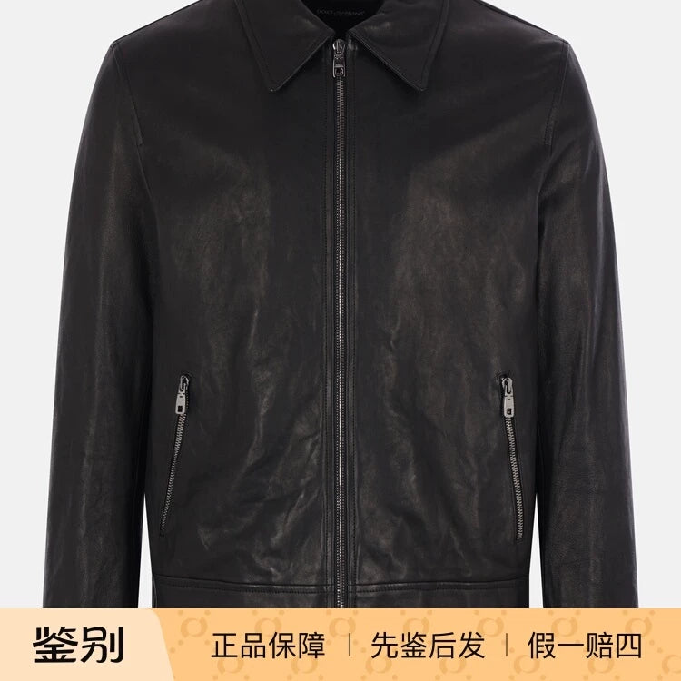 Dolce＆gabbana Men's Dolce Gabbana Leather Jacket in Black