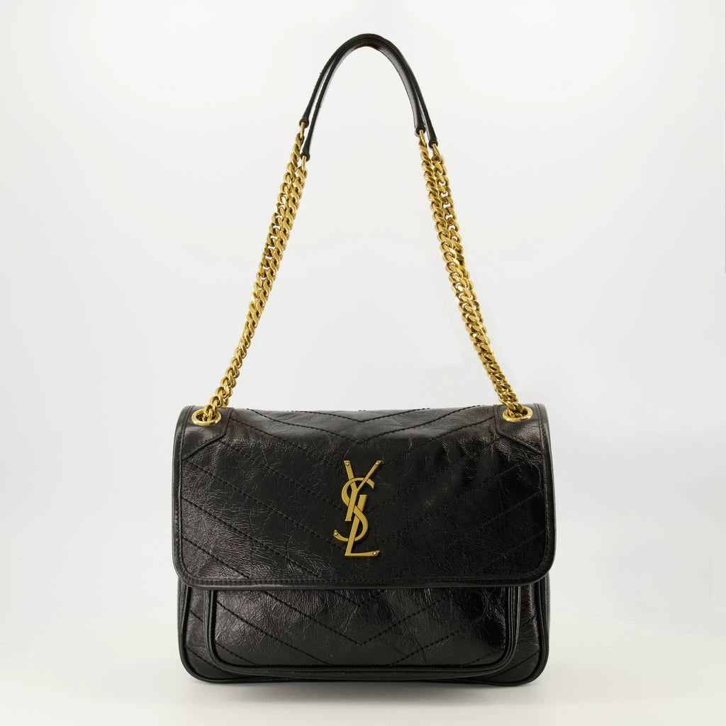Saint Laurent Women's YSL Niki Medium Shoulder Bag in Black