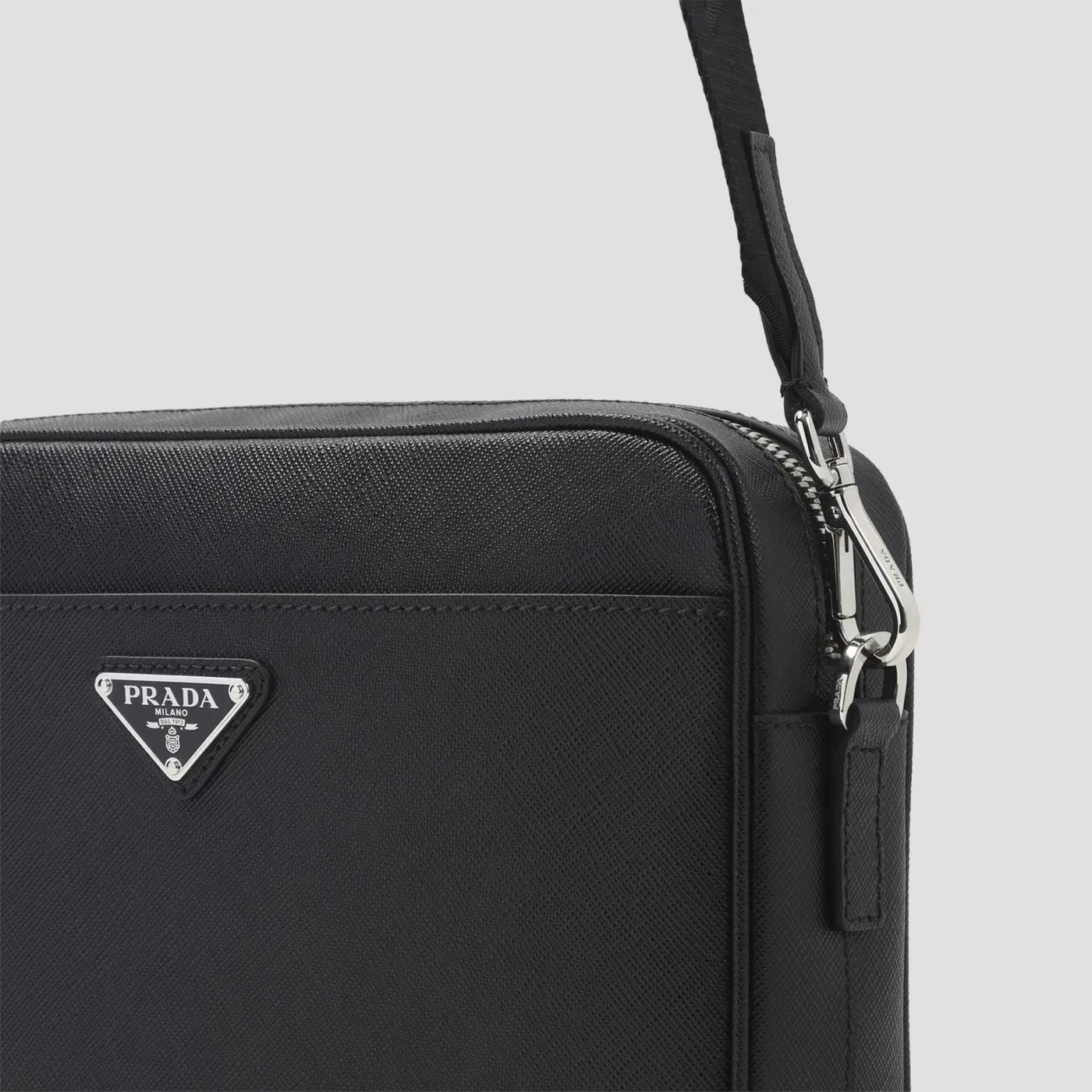 Prada Men's Bandoliera Crossbody Bag in Black