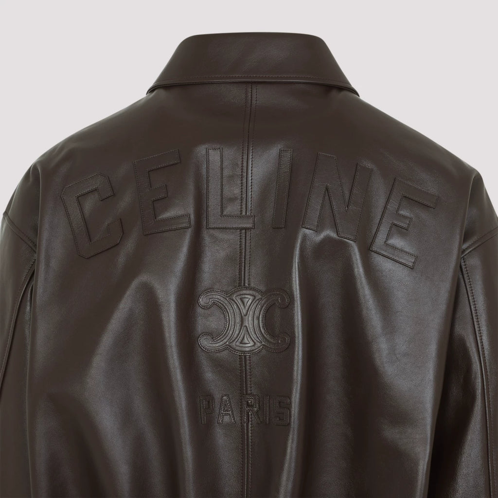 Celine Men's Leather Jacket in Brown