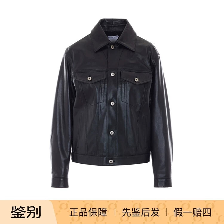 Bottega Veneta Women's Leather Jacket in Black