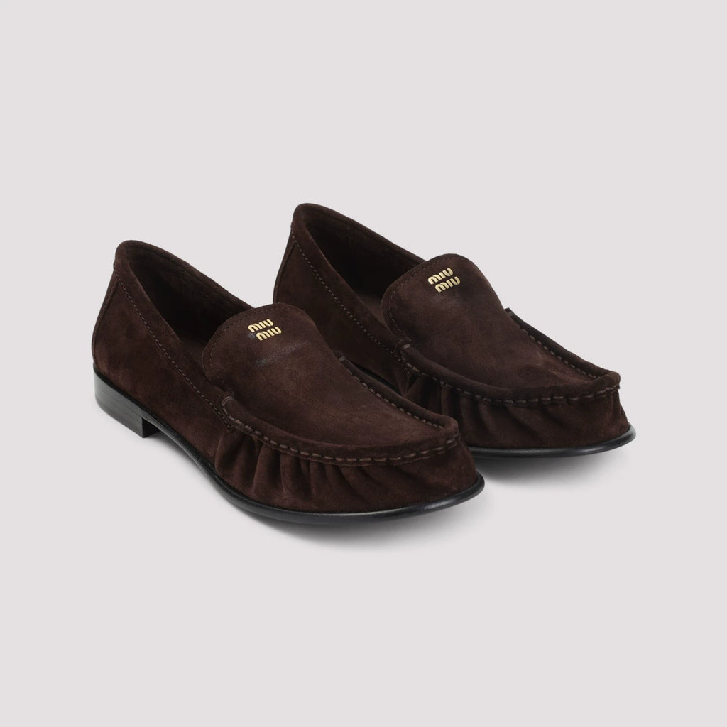 Miu Miu Women's Loafers in Dark Brown