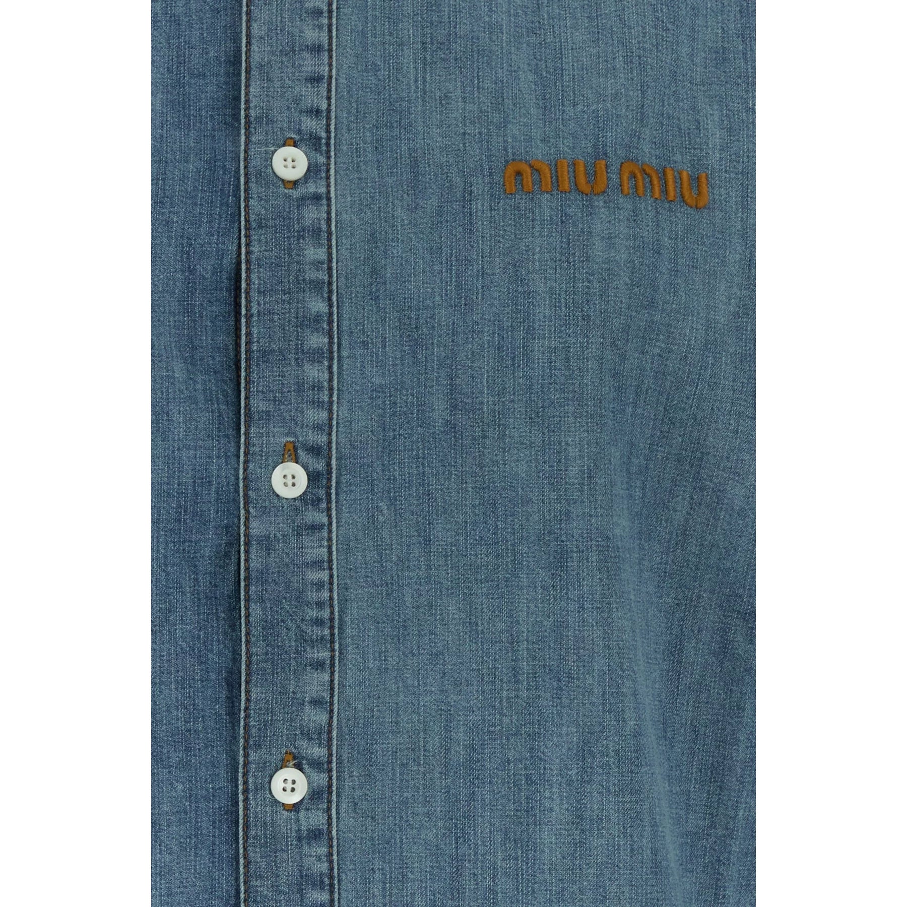 Miu Miu Women's Logo Shirt in Blue