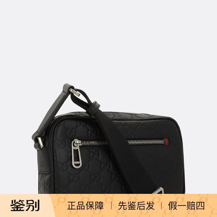 Gucci Men's Emblem Mini Bag in Black