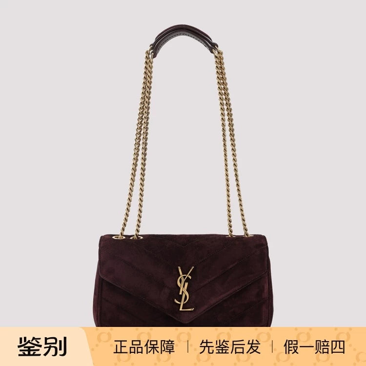 Saint Laurent YSL Loulou Small Bag in Burgundy