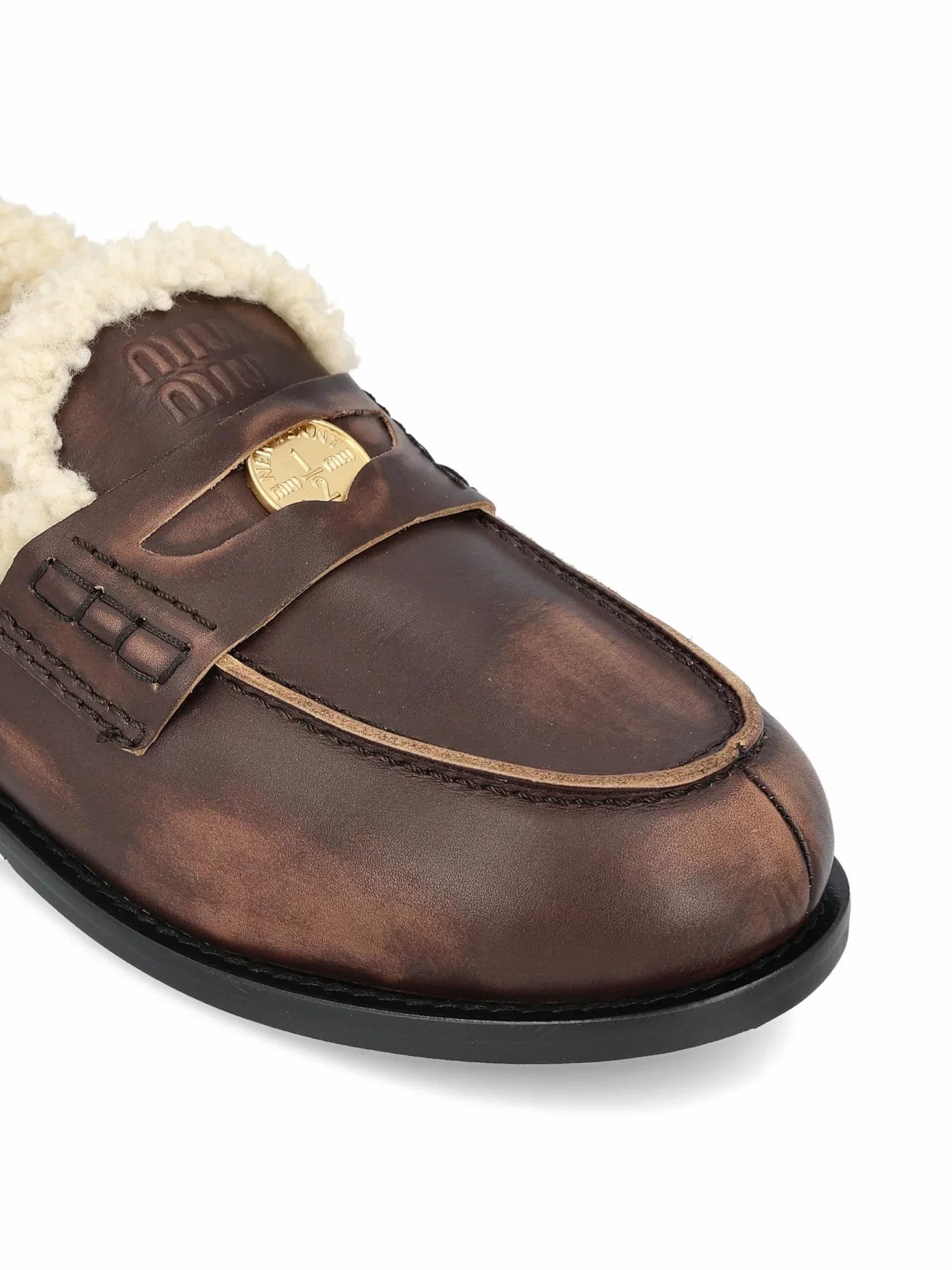 Miu Miu Women's Loafers in Dark Brown