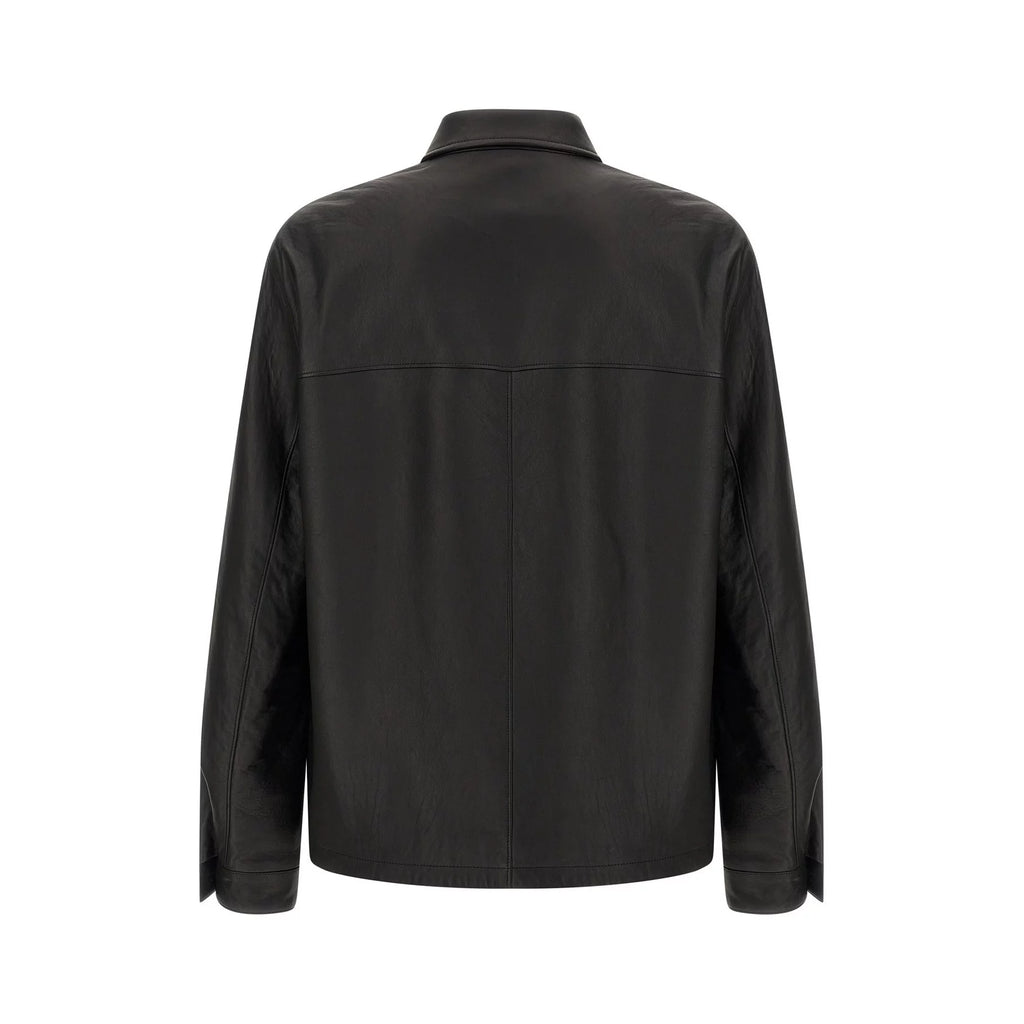 Prada Men's Leather Jacket in Black