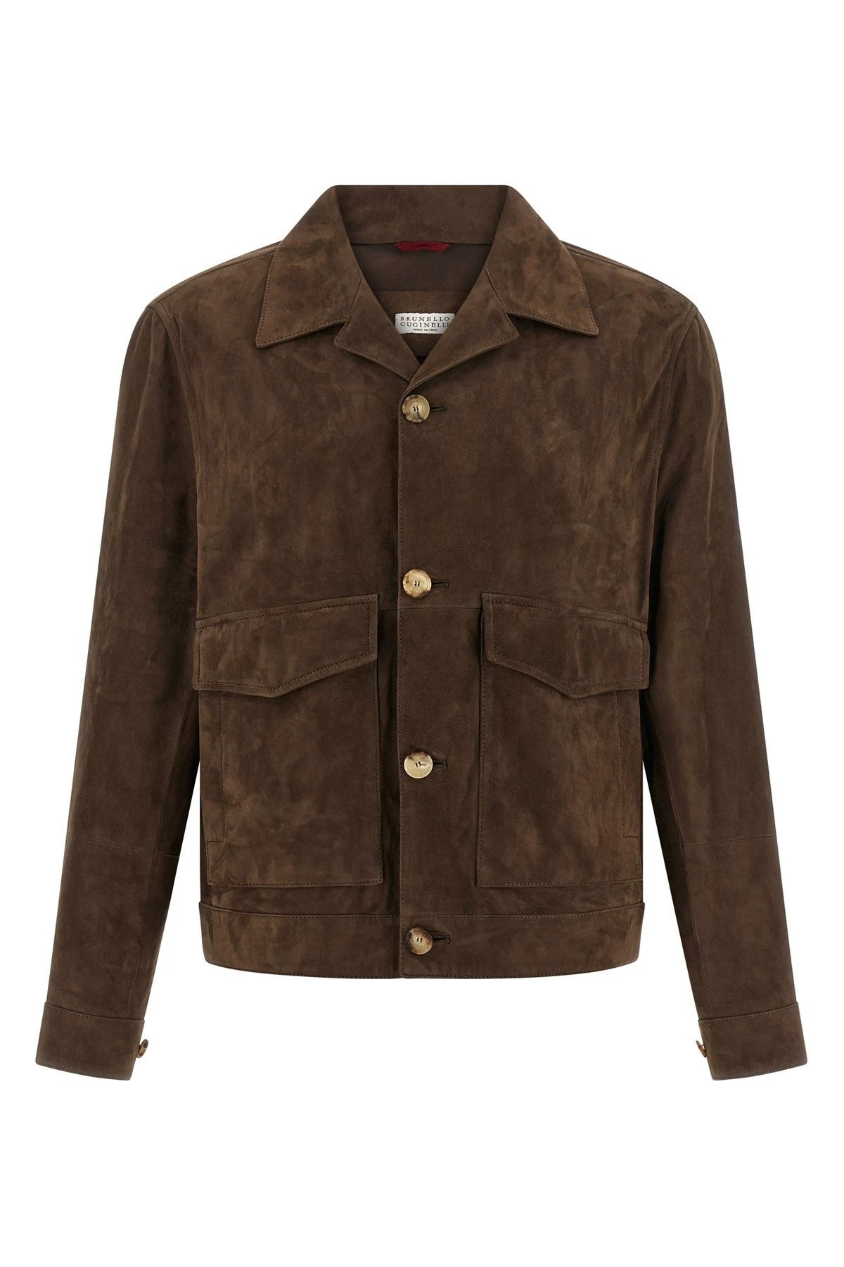 Brunello Cucinelli Men's Leather Jacket in Brown