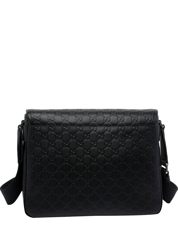 Gucci Men's Emblem Logo Bag in Black