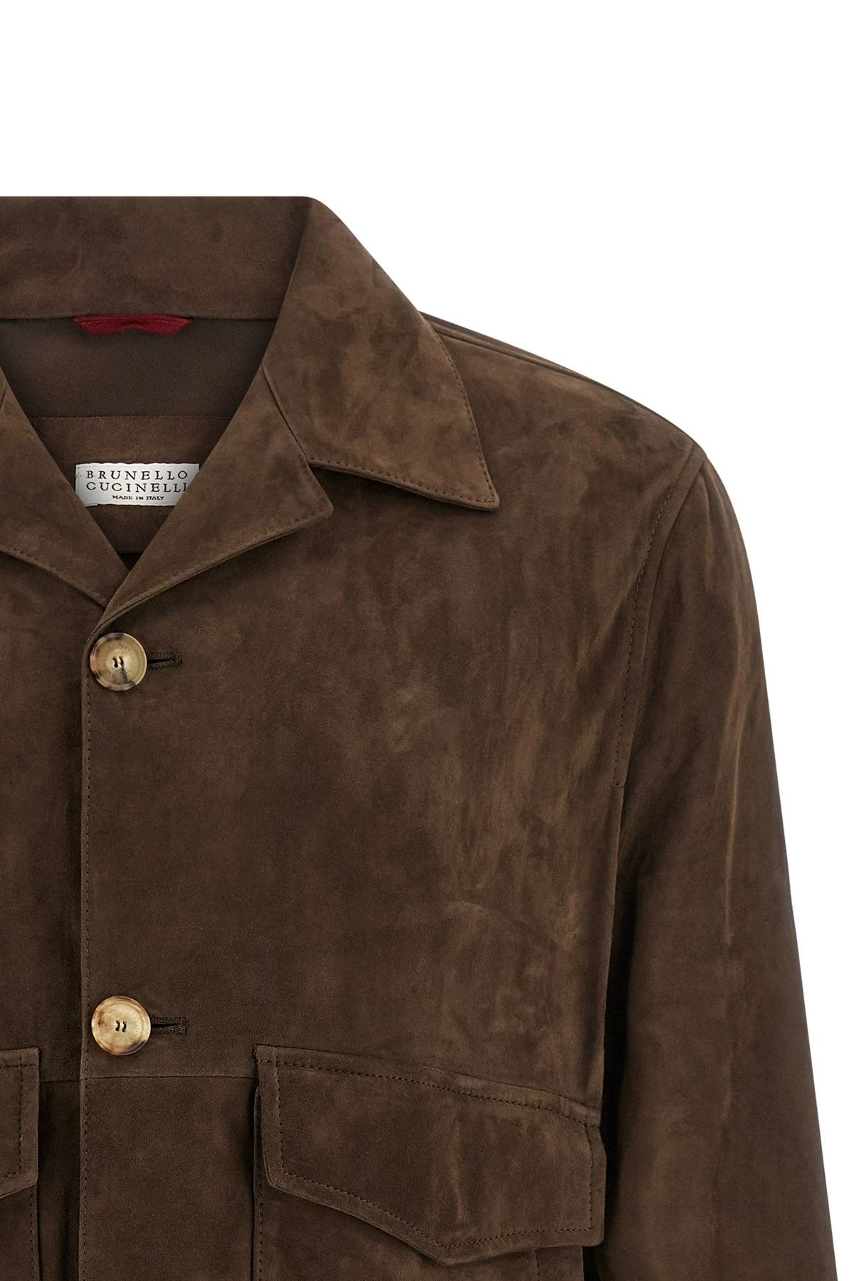Brunello Cucinelli Men's Leather Jacket in Brown