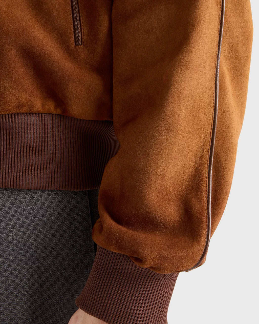 Prada Men's Leather Jacket in Brown