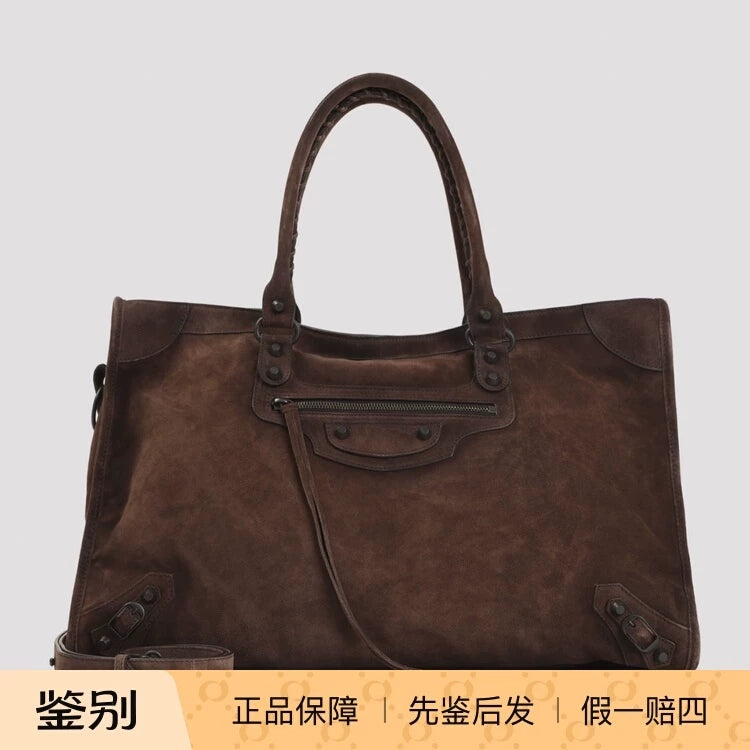 Balenciaga Men's Le City Large Handbag in Brown