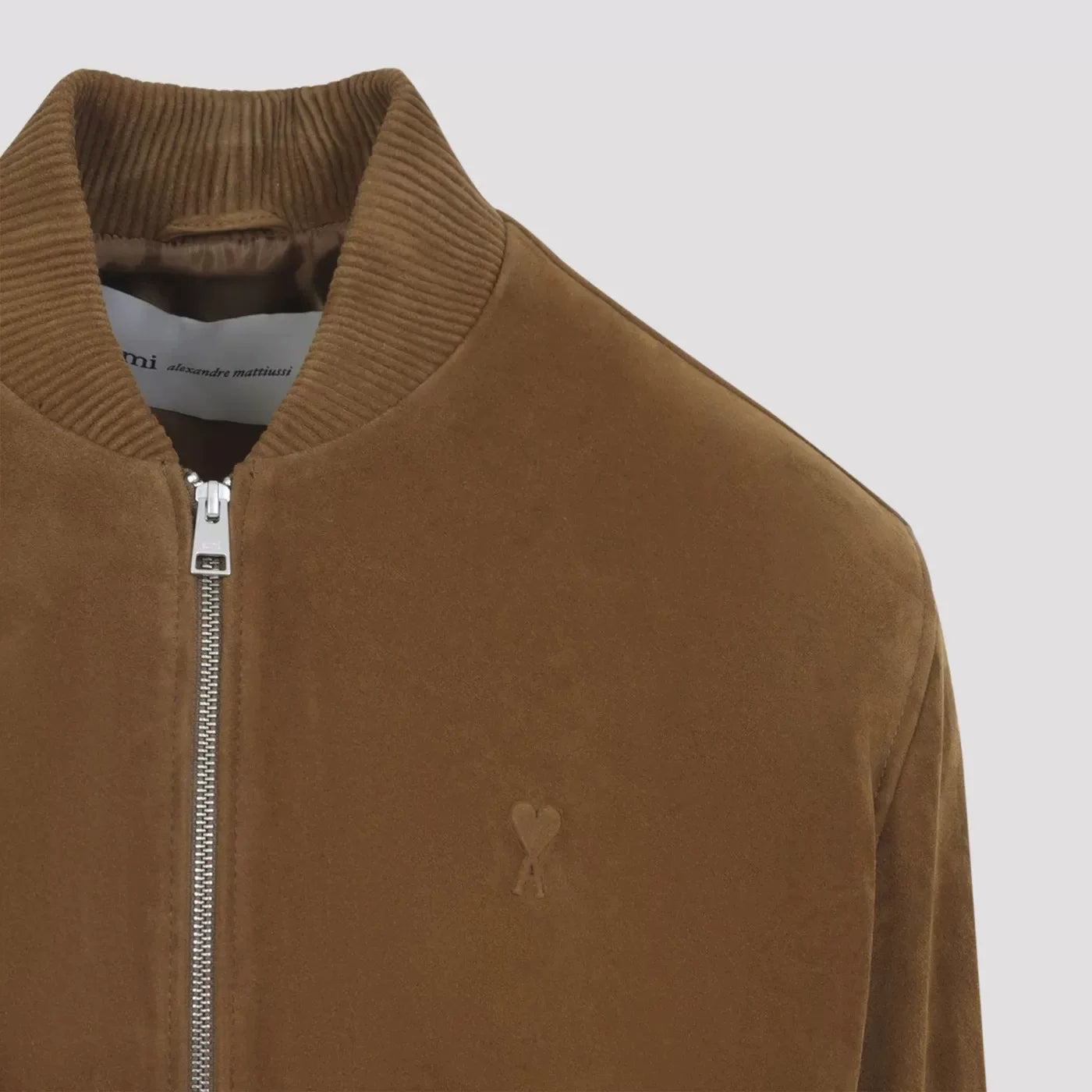 Ami Alexandre Mattiussi Men's Ami Paris Leather Jacket in Brown
