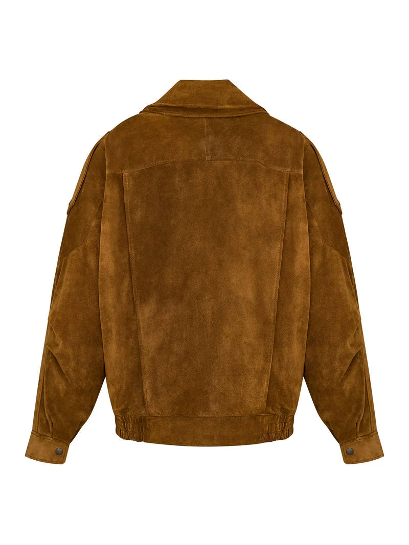 Saint Laurent Women's YSL Leather Jacket in Brown