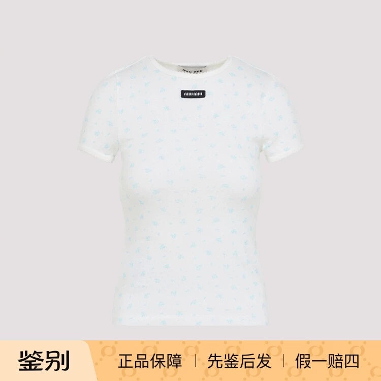 Miu Miu Women's Logo T-Shirt in White