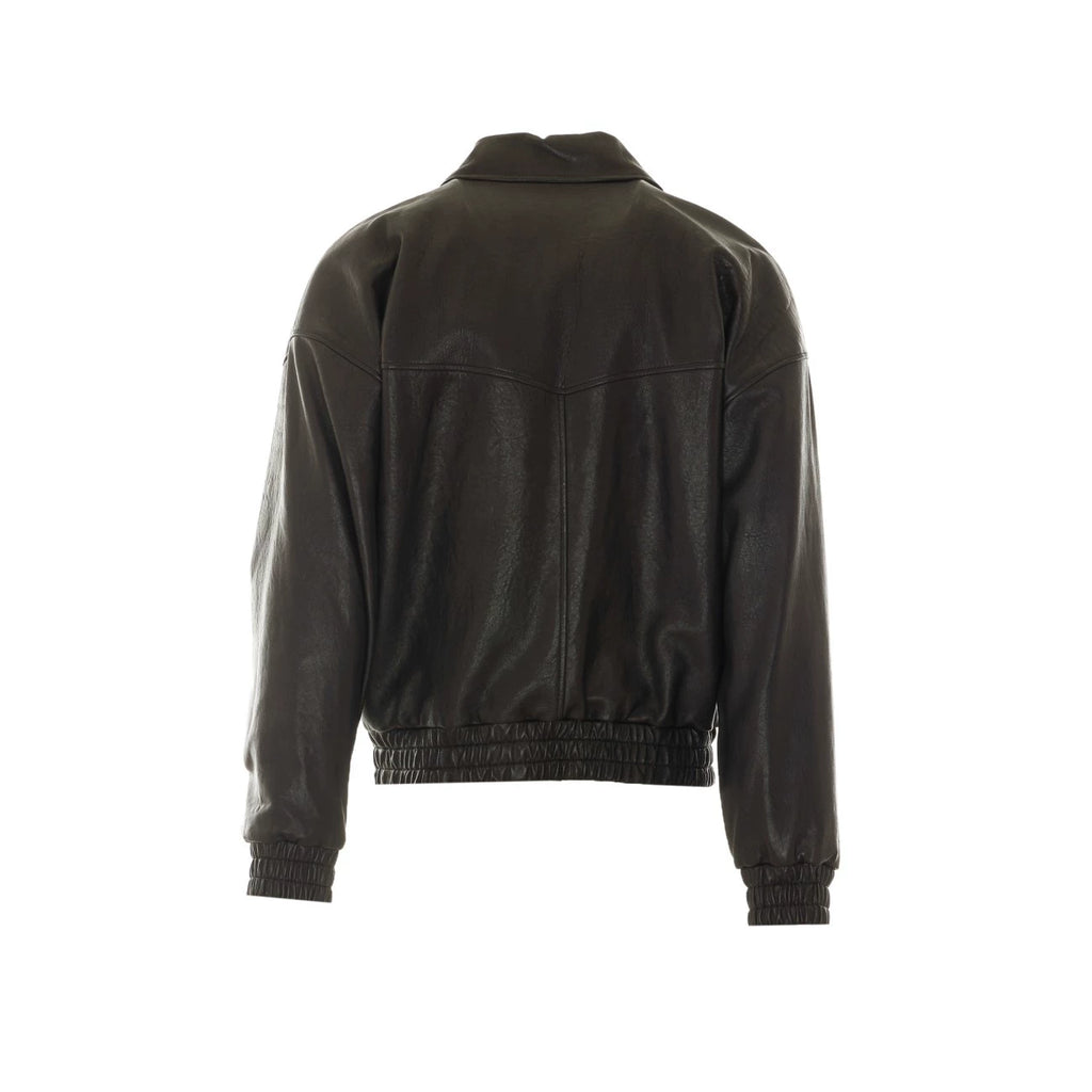 Saint Laurent Men's YSL Leather Jacket in Black