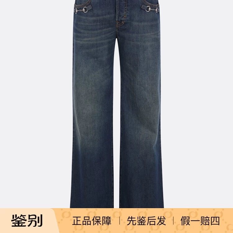 Gucci Women's Horsebit Jeans in Blue