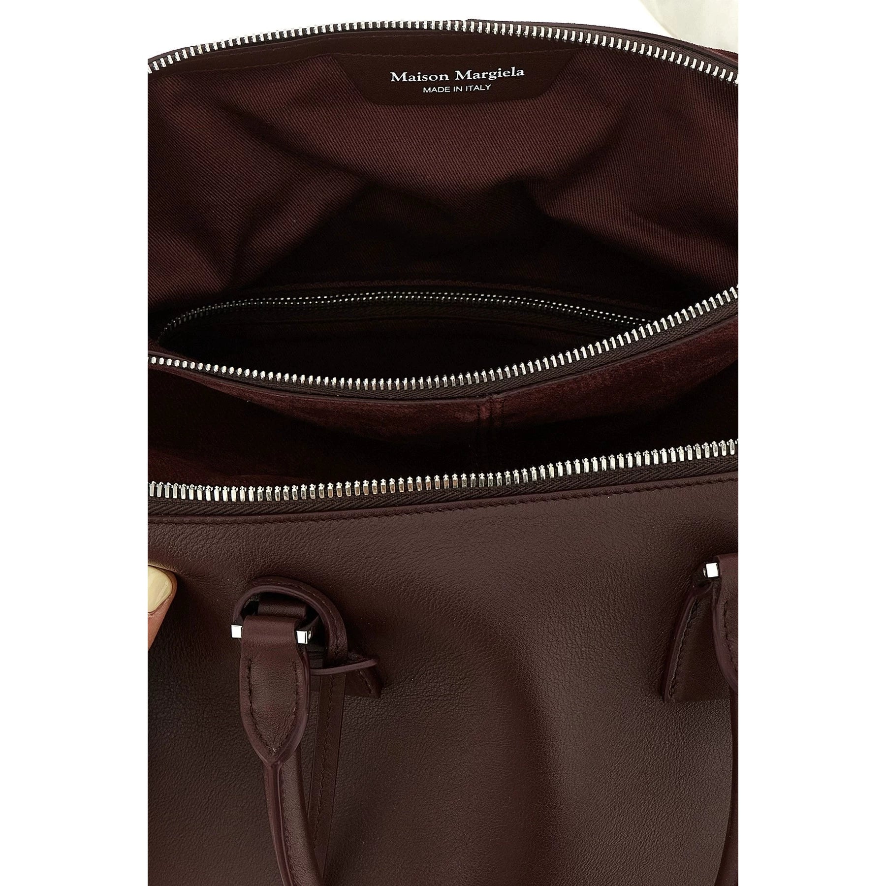 Maison Margiela Women's Ac Medium Shoulder Bag in Burgundy