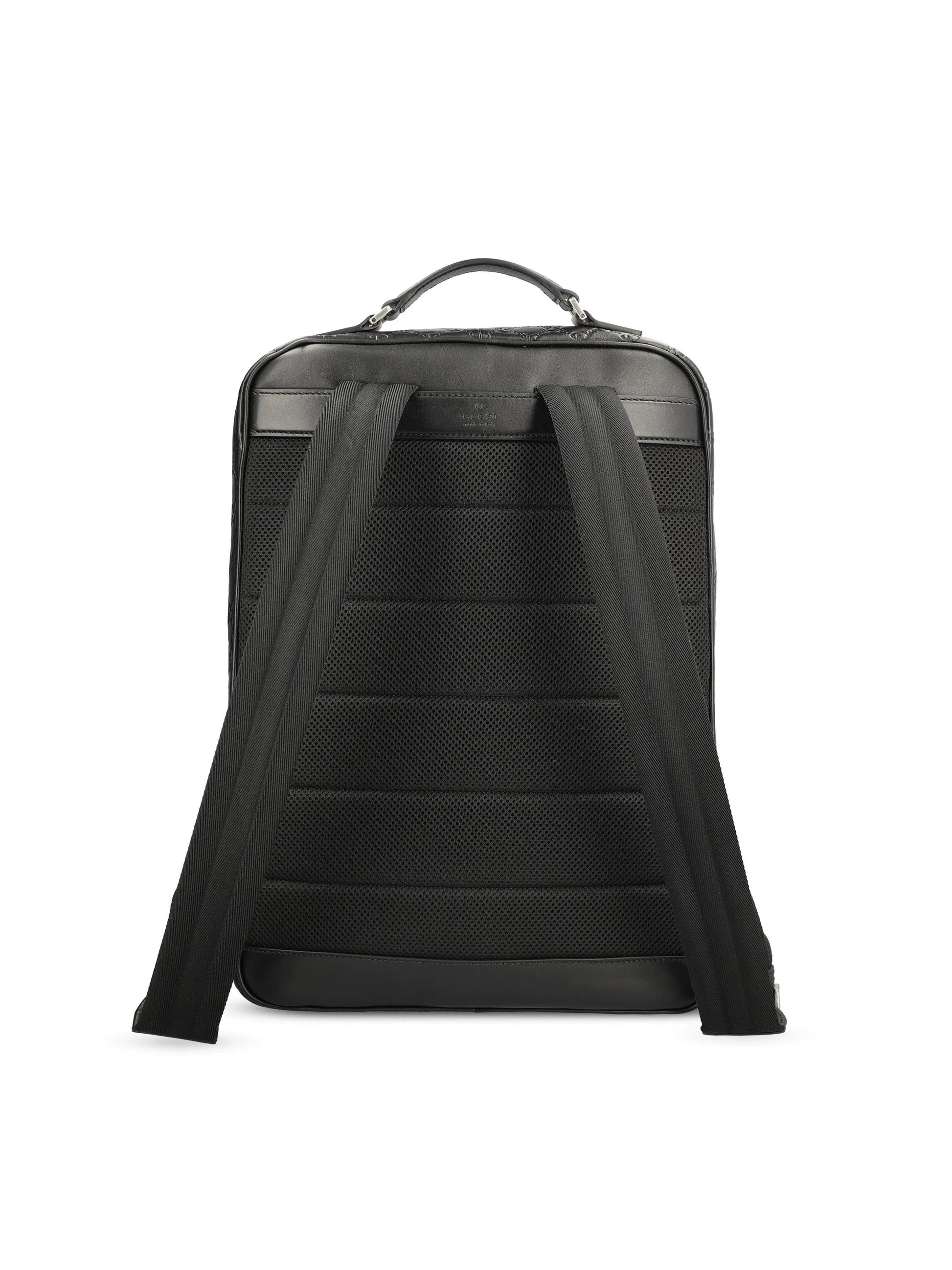 Gucci Men's Emblem Medium Backpack in Black