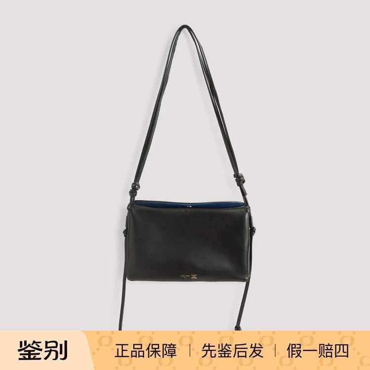 Celine Women's Trio Small Shoulder Bag in Black