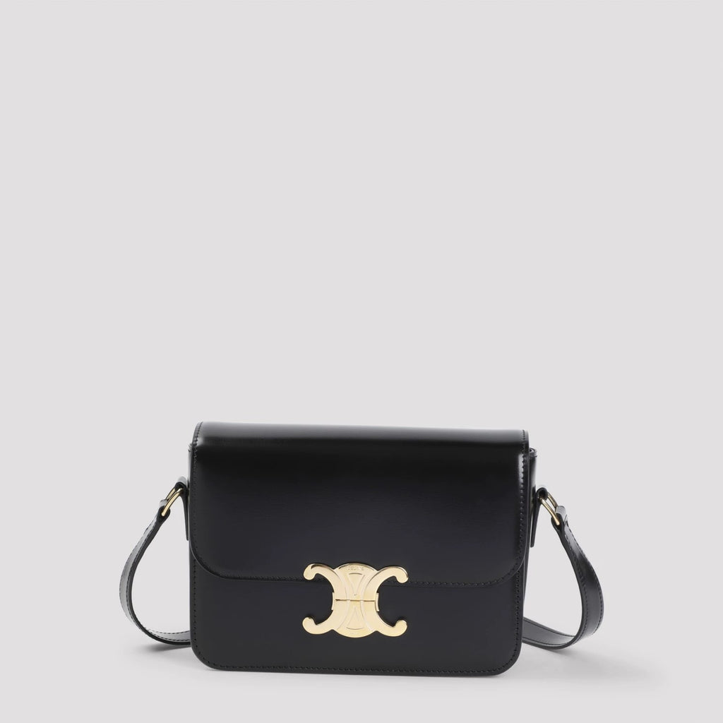 Celine Women's Teen Triomphe Small Shoulder Bag in Black