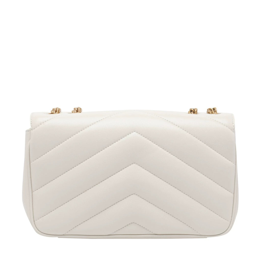 Saint Laurent YSL Loulou Small Shoulder Bag in White