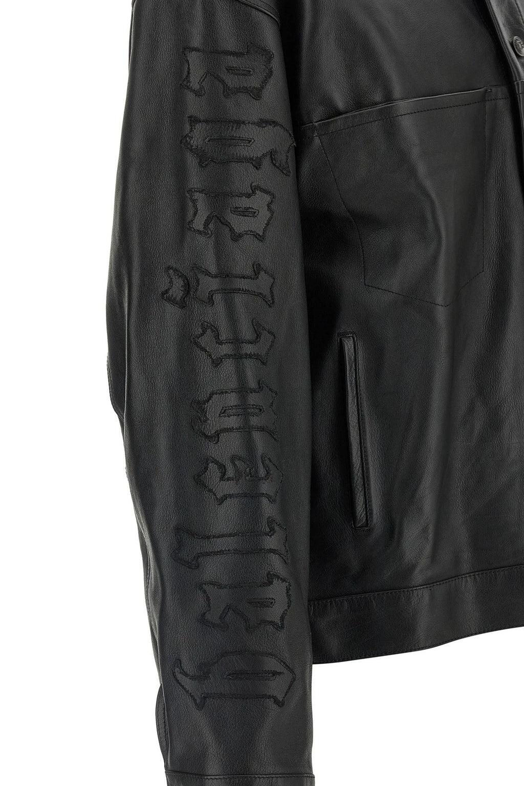 Balenciaga Men's Leather Jacket in Black