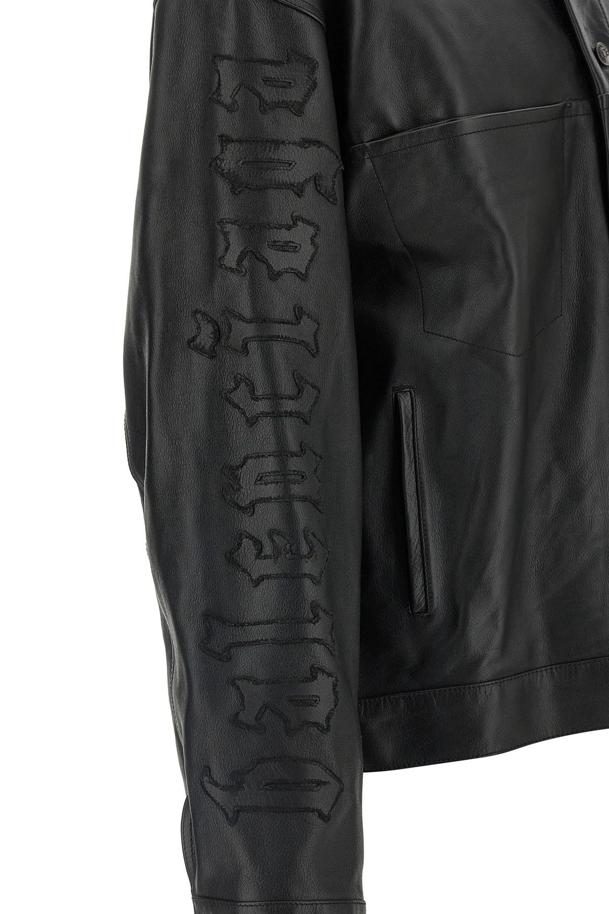 Balenciaga Men's Leather Jacket in Black