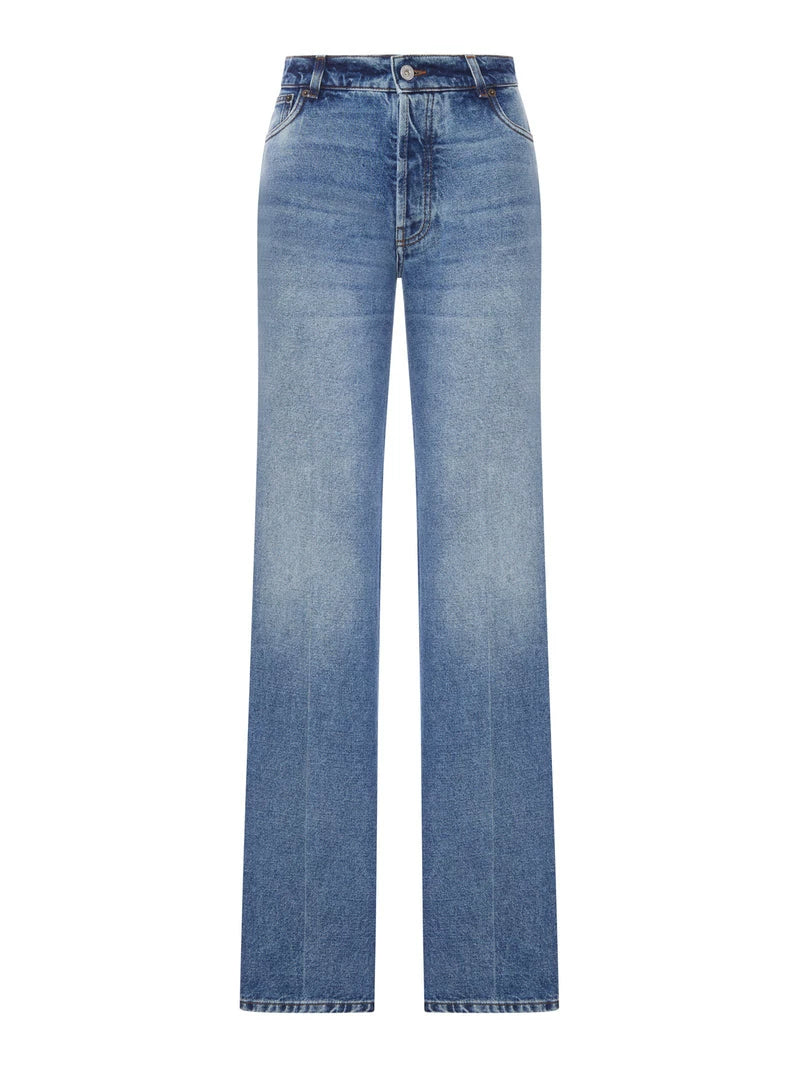 Miu Miu Women's Logo Jeans in Blue