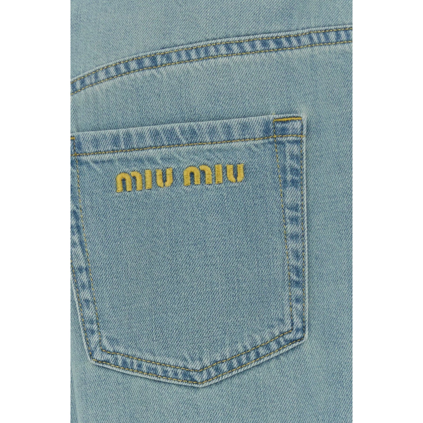 Miu Miu Women's Logo Jeans in Light Blue