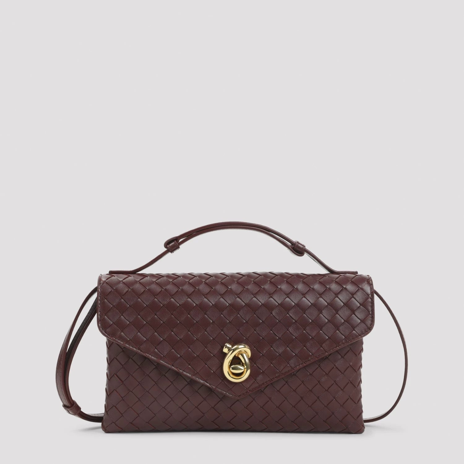 Bottega Veneta Women's Knot Lock Bv Shoulder Bag in Burgundy