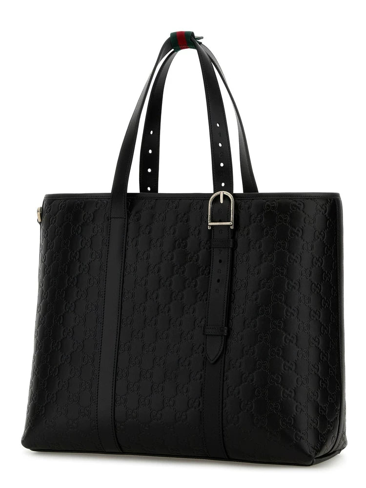 Gucci Men's Emblem Large Bag in Black