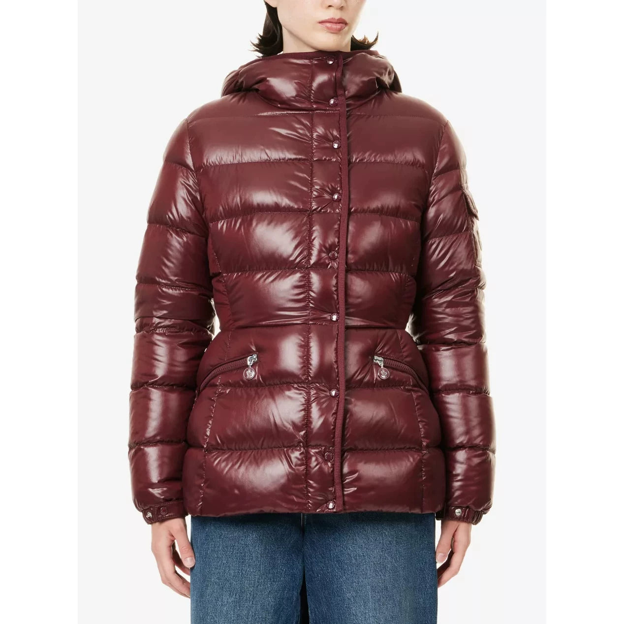 Moncler Women's Barante Down Jacket in Burgundy
