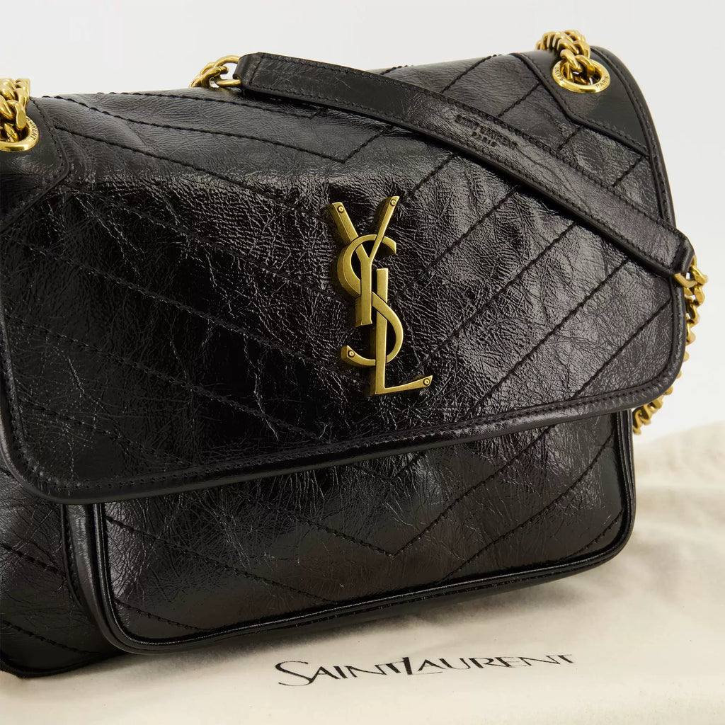 Saint Laurent Women's YSL Niki Medium Shoulder Bag in Black