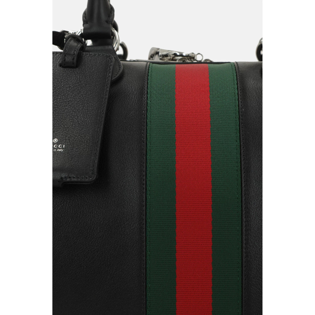 Gucci Men's Web Trademark Medium Bag in Black