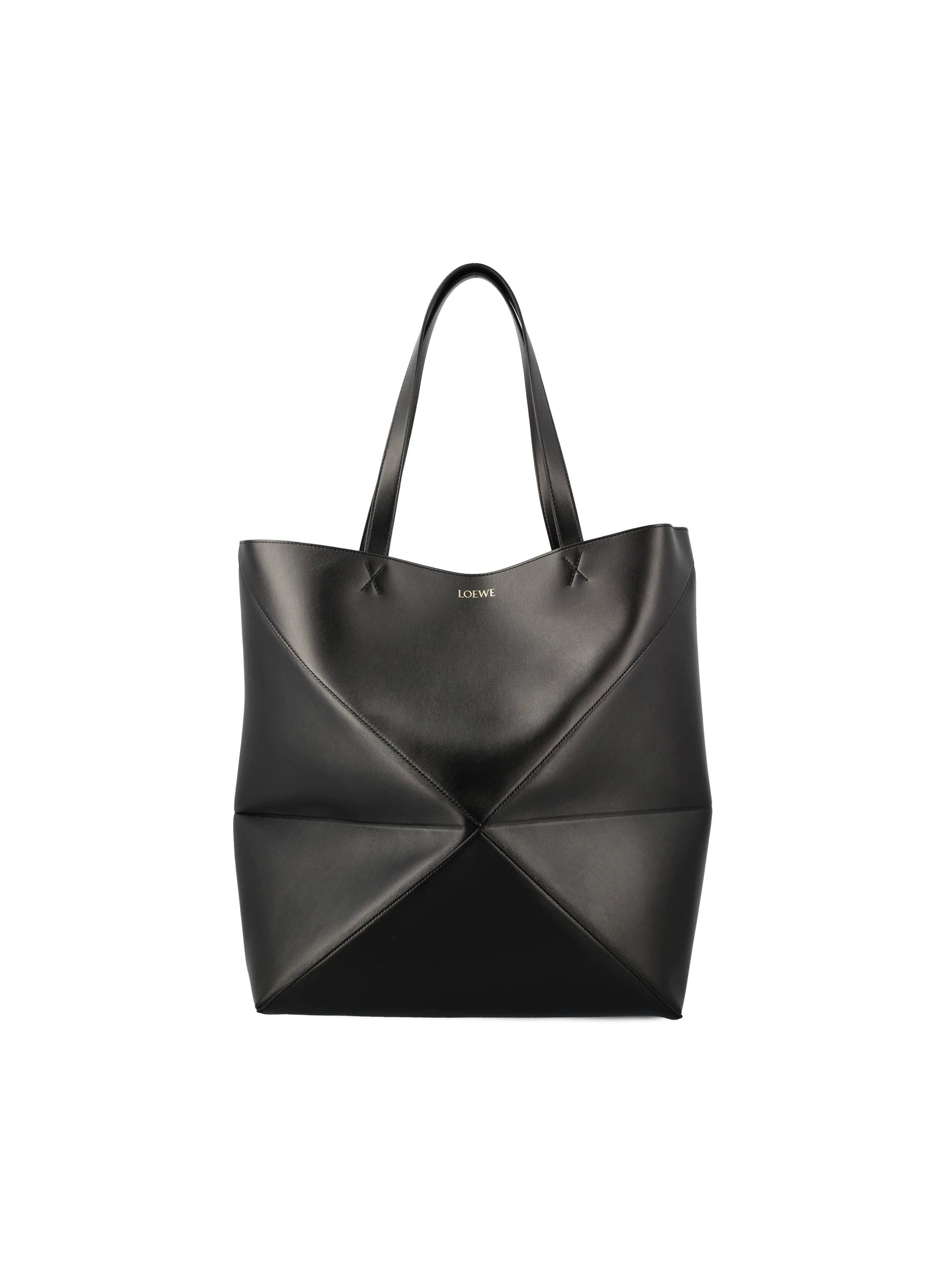 Loewe Men's Puzzle Fold Large Bag in Black