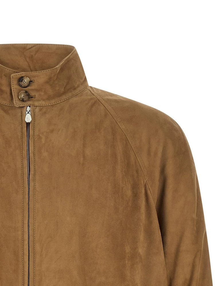 Brunello Cucinelli Men's Leather Jacket in Brown