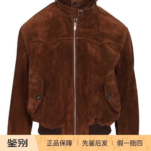 Alexander Mcqueen Men's Leather Jacket in Brown