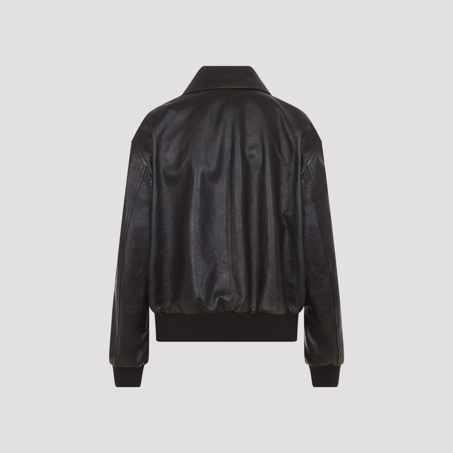 Prada Women's Leather Jacket in Brown